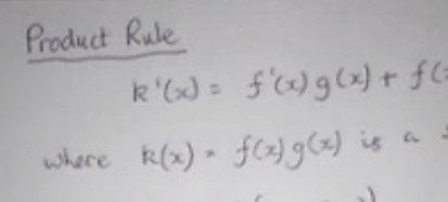 Video explaining the product rule for calculating derivatives.